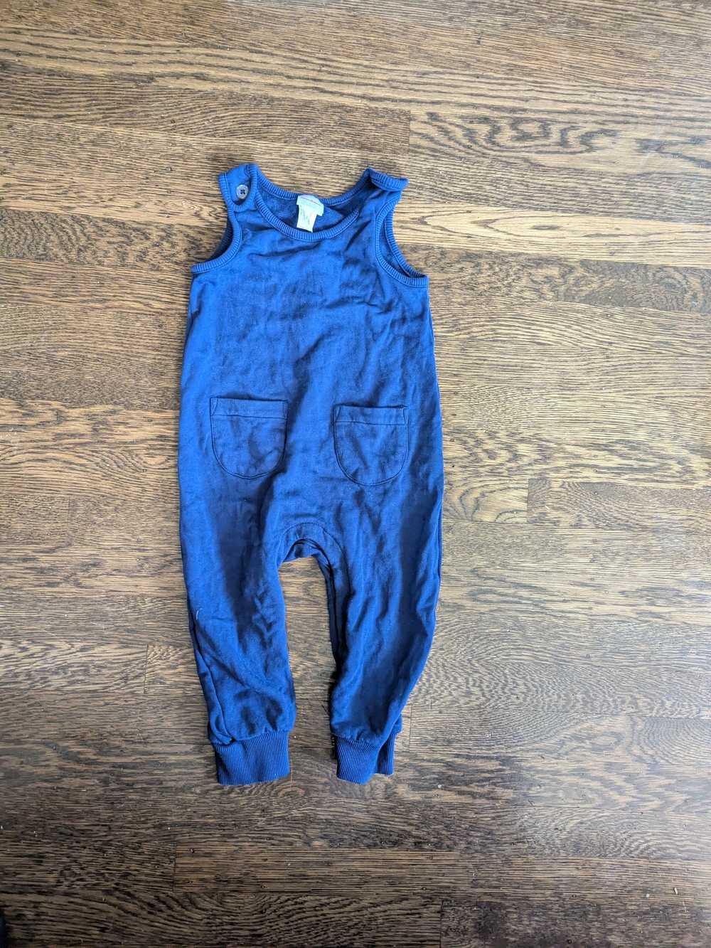 Hanna Andersson Navy French Terry Overalls Romper 2T 85cm